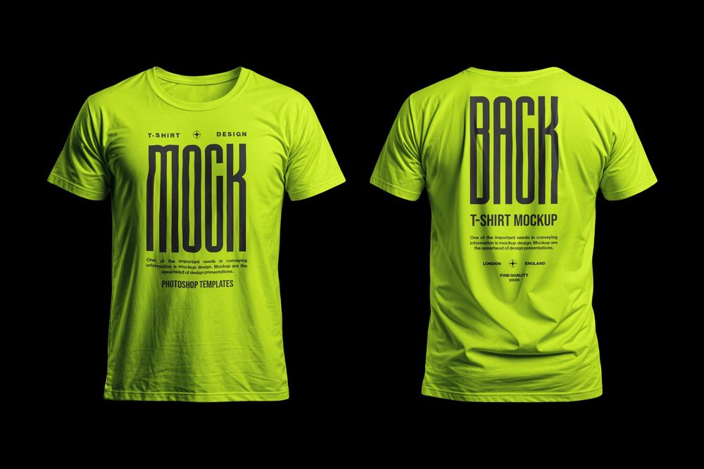 T-Shirt Mockup on Black Background