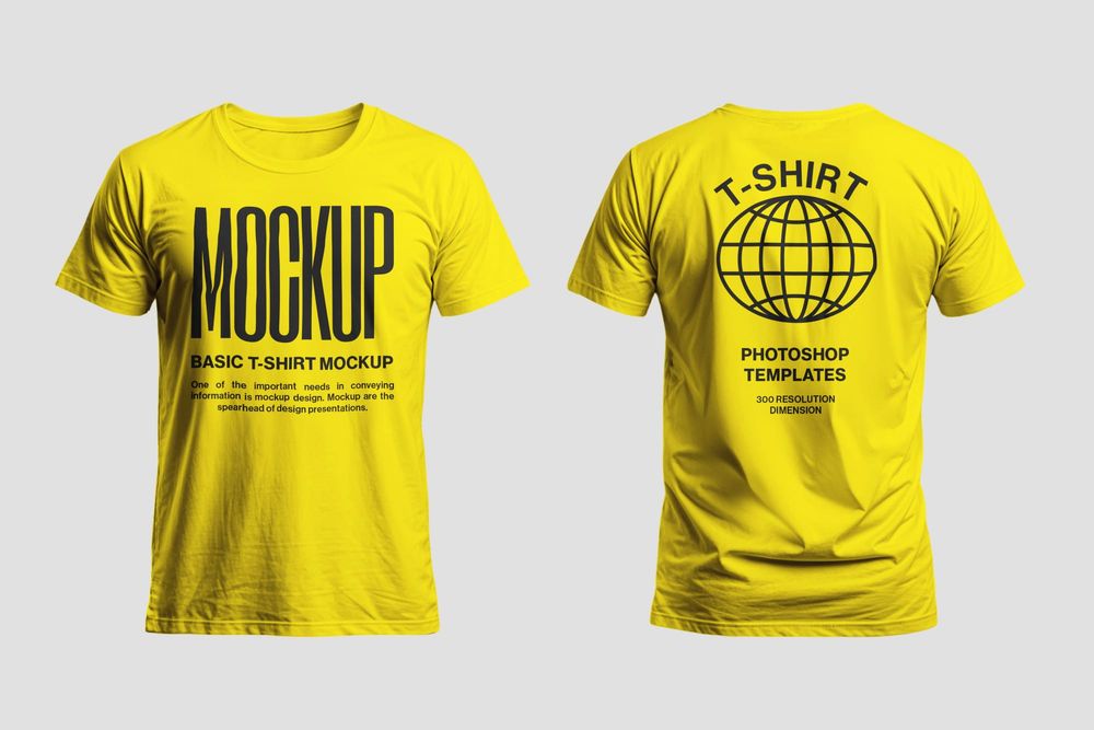 Yellow T-Shirt Mockup