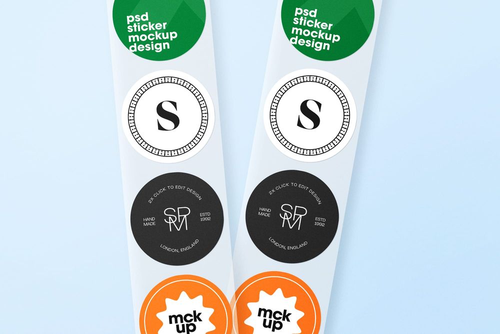 Presentation Round Sticker Mockup
