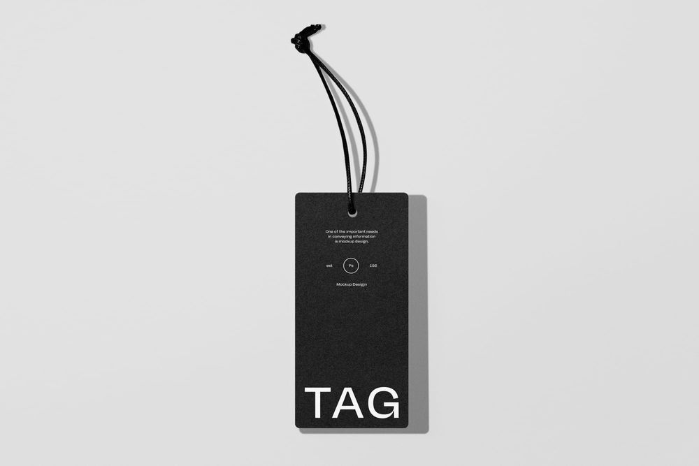 Hang Tag Mockup Black Rope