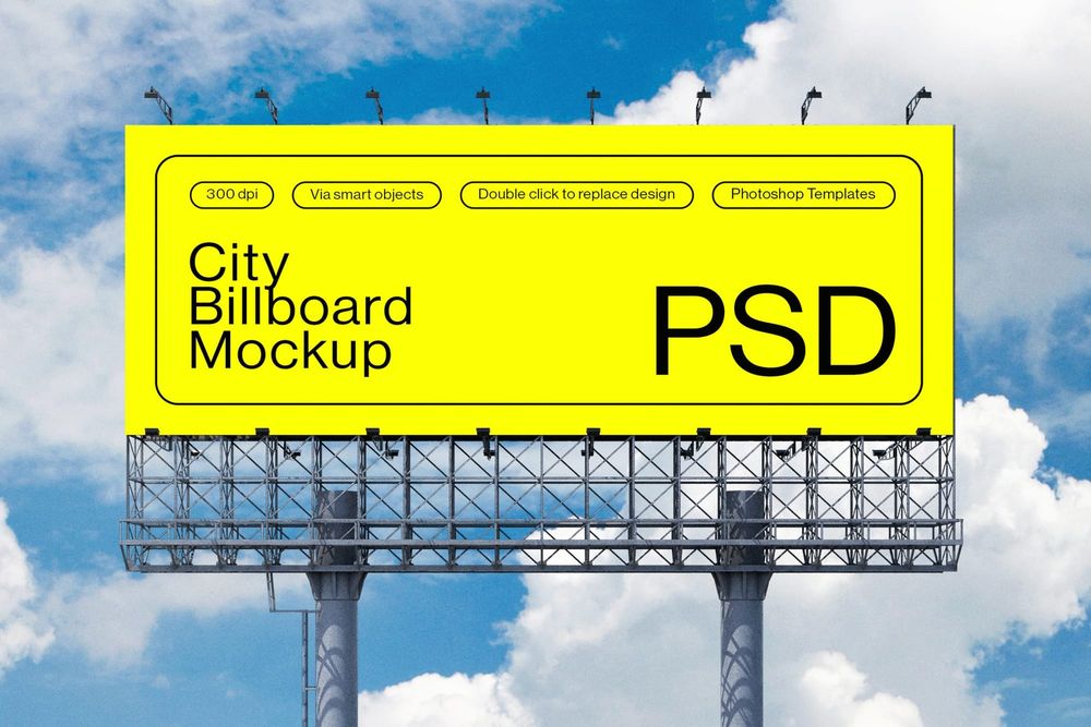 Skyline View Billboard Mockup