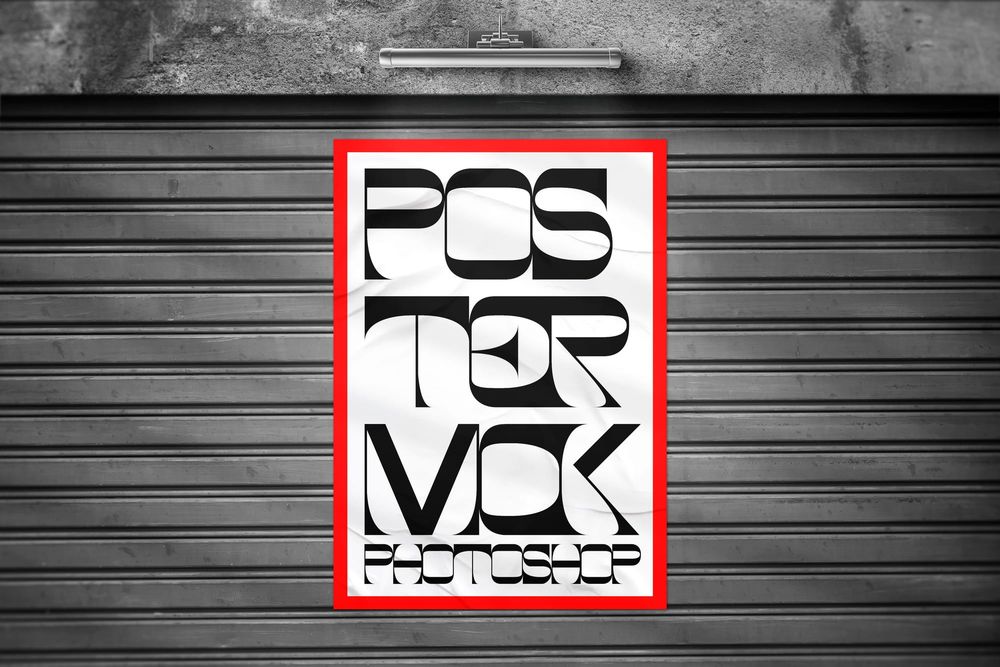 Urban Poster Mockup on Wall Background