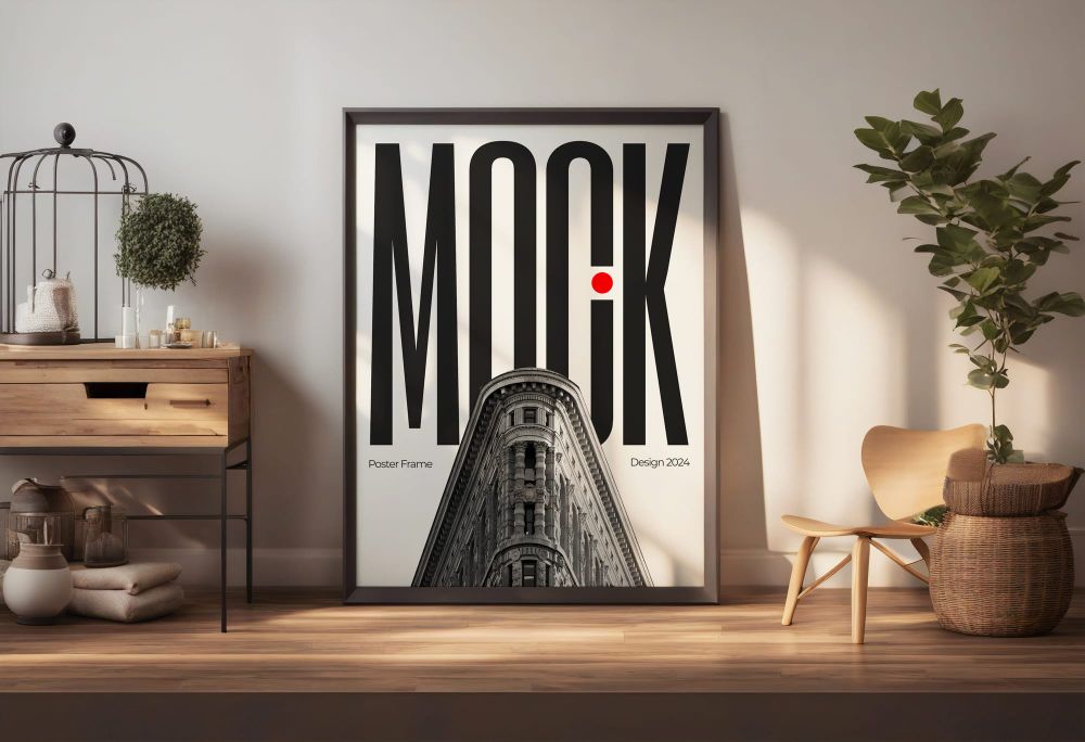 Big Frame Poster Mockup Standing