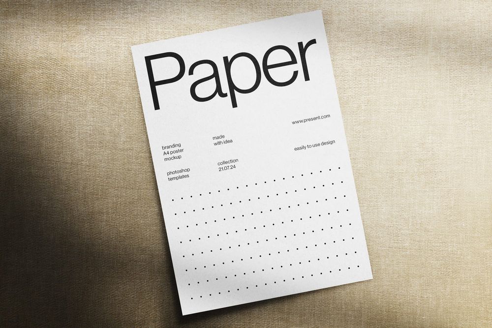 A4 Paper Mockup With Shades of Shadow