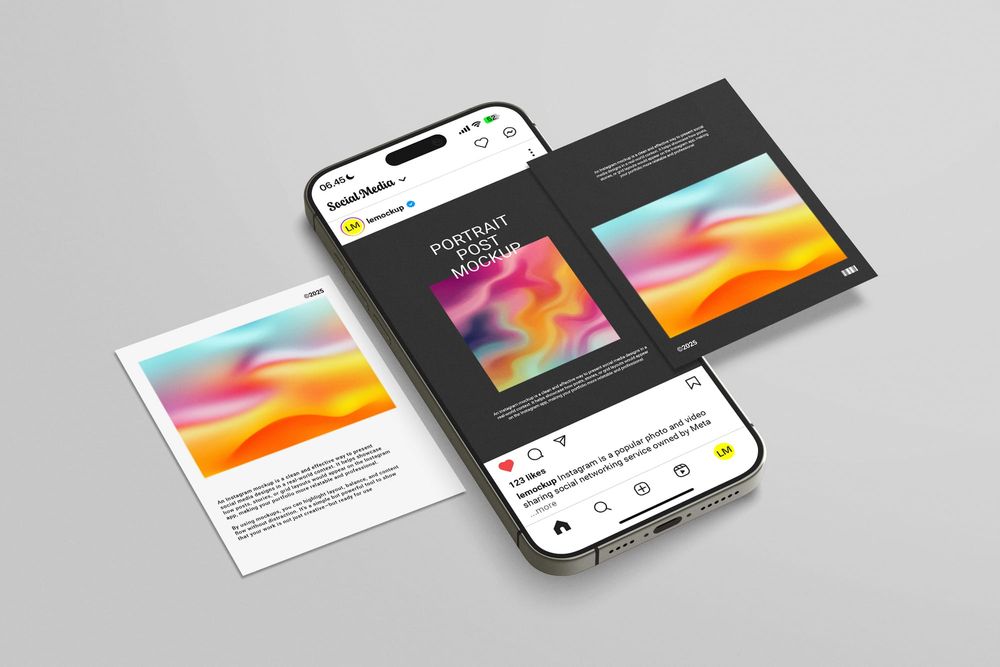 Mobile Instagram Post Showcase Mockup