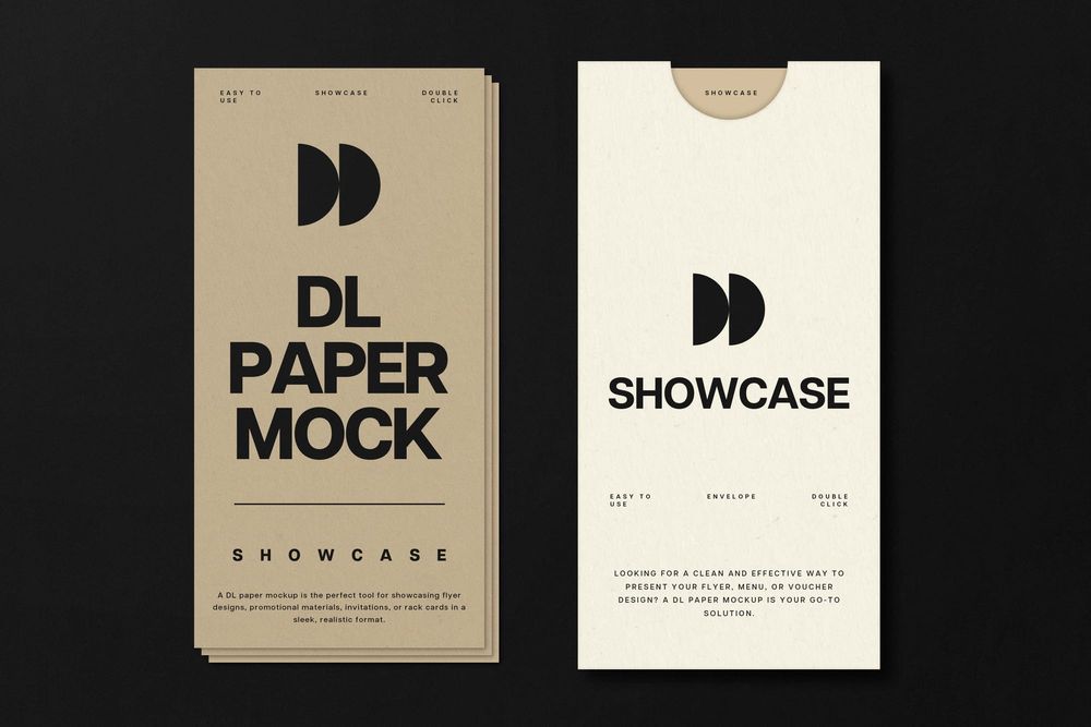 DL Paper And Envelope Mockup