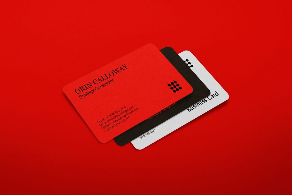 Red Business Card Mockup