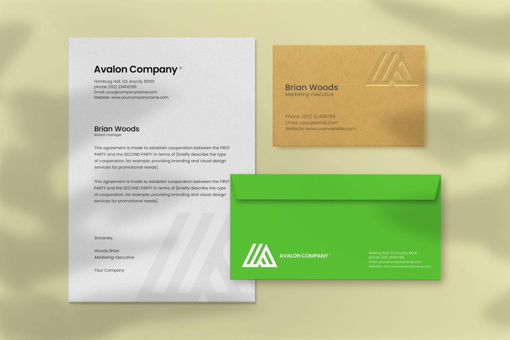 Elegant Stationery Branding Mockup with Natural Shadows