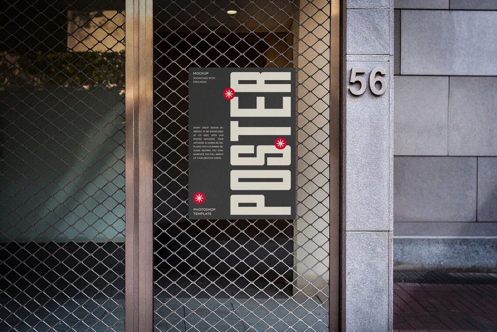 Steel Mesh Poster Mockup