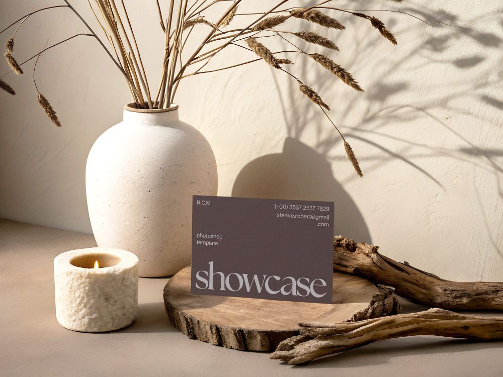 Rustic Elegance Business Card Mockup