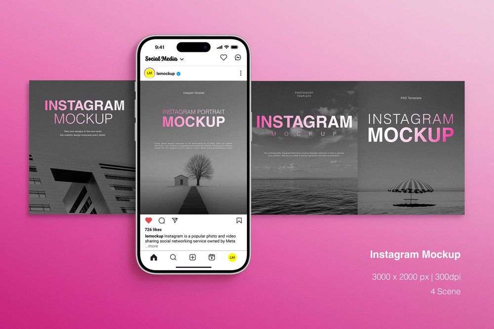 Minimal Portrait Instagram Mockup
