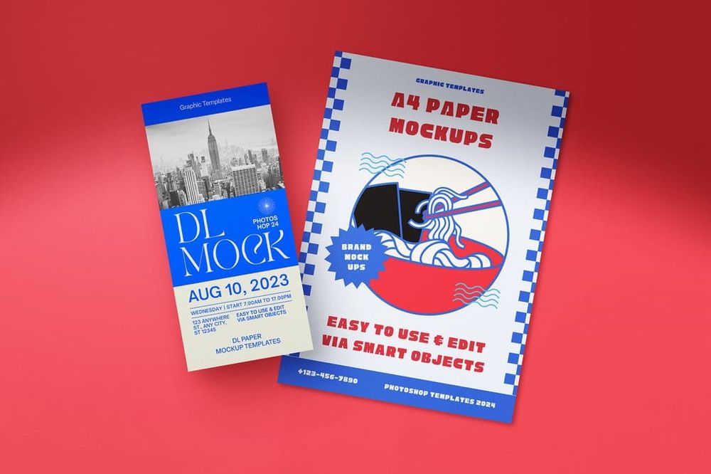 DL & Flyer Paper Mockup