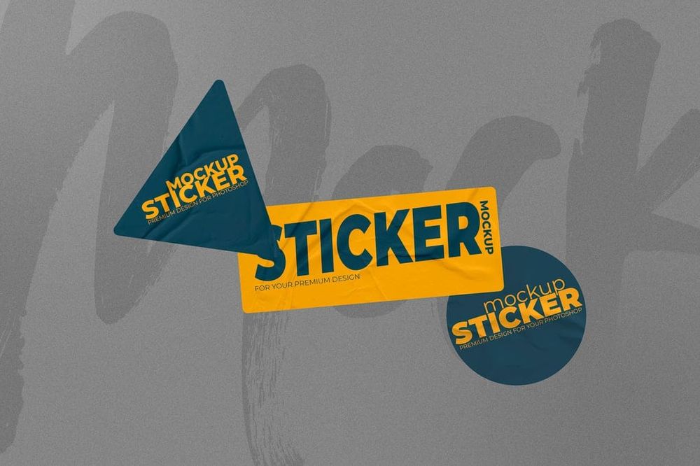 Editable Sticker Mockup Pack