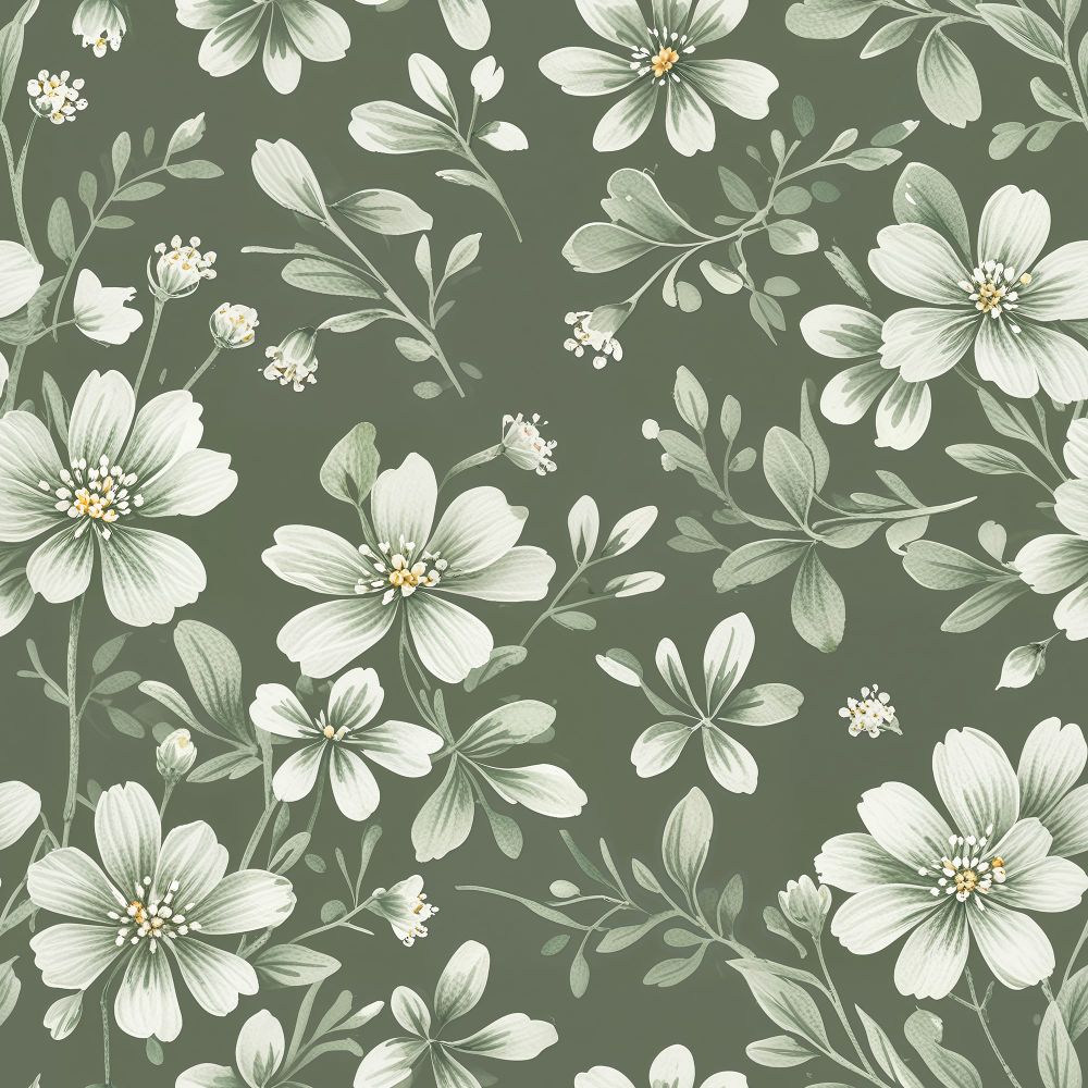 Vintage White Flower Pattern