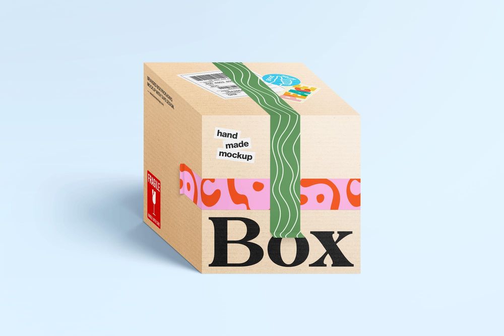 Box Mockup with Tape