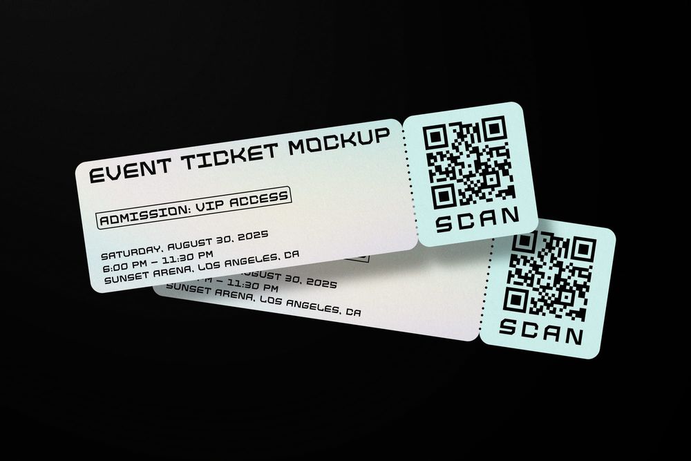 Glow Line Event Ticket Mockup