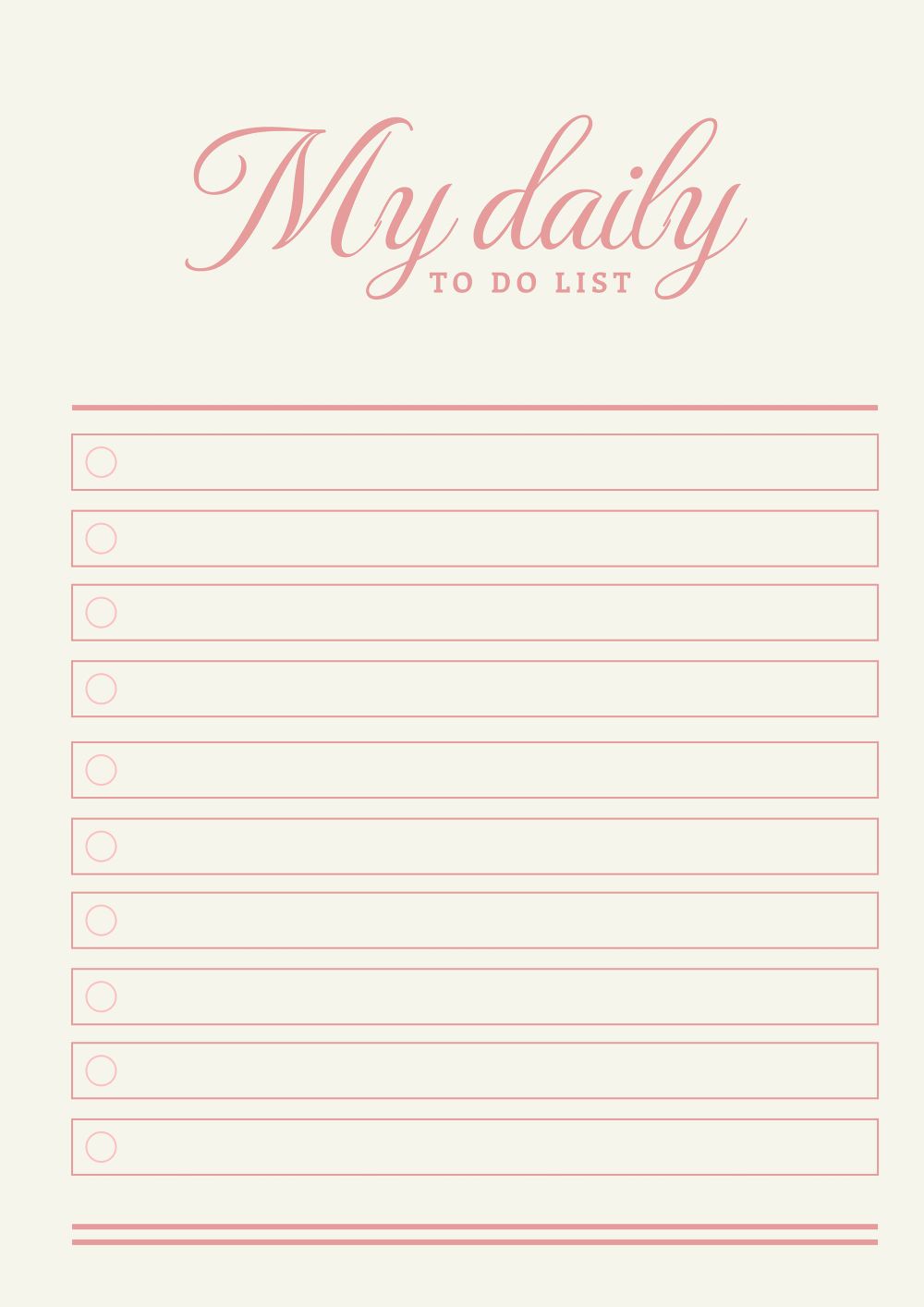 Girly To Do List