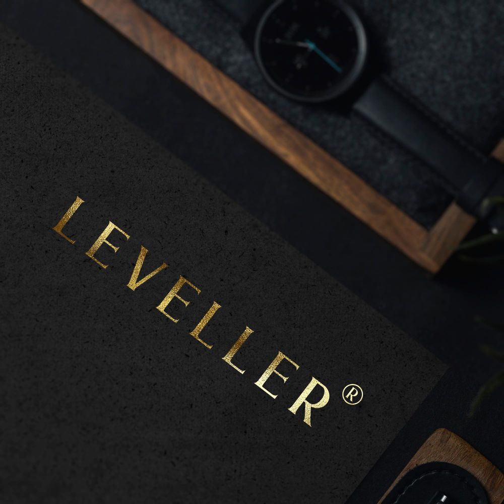 Leveller Black Logo Mockup
