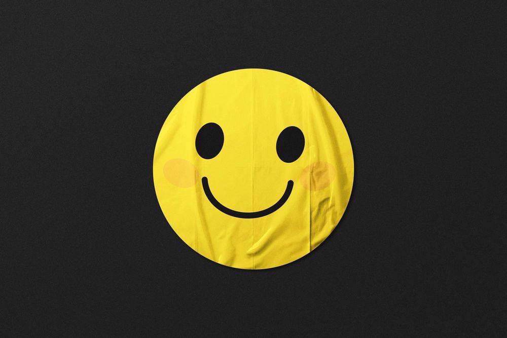 Crumpled Smiley Sticker Mockup