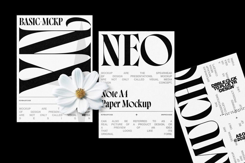 Minimal Note A4 Paper Mockup