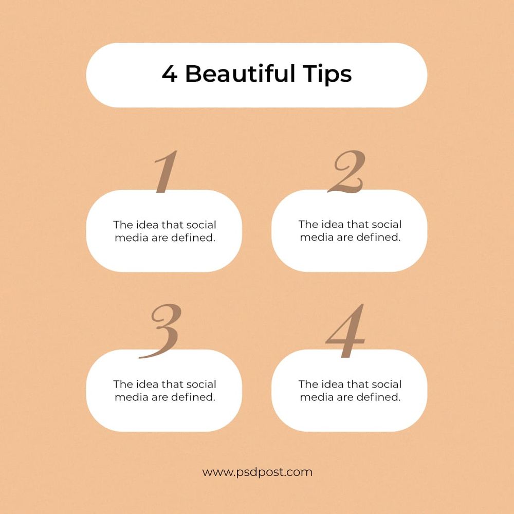 4 Beutiful Tips Instagram Post Template