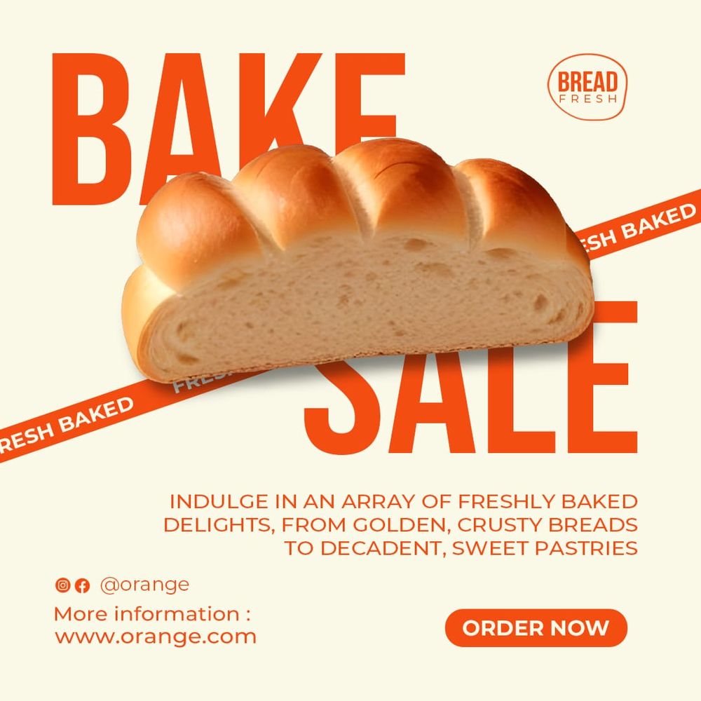 Bake Sale Orange Instagram Post