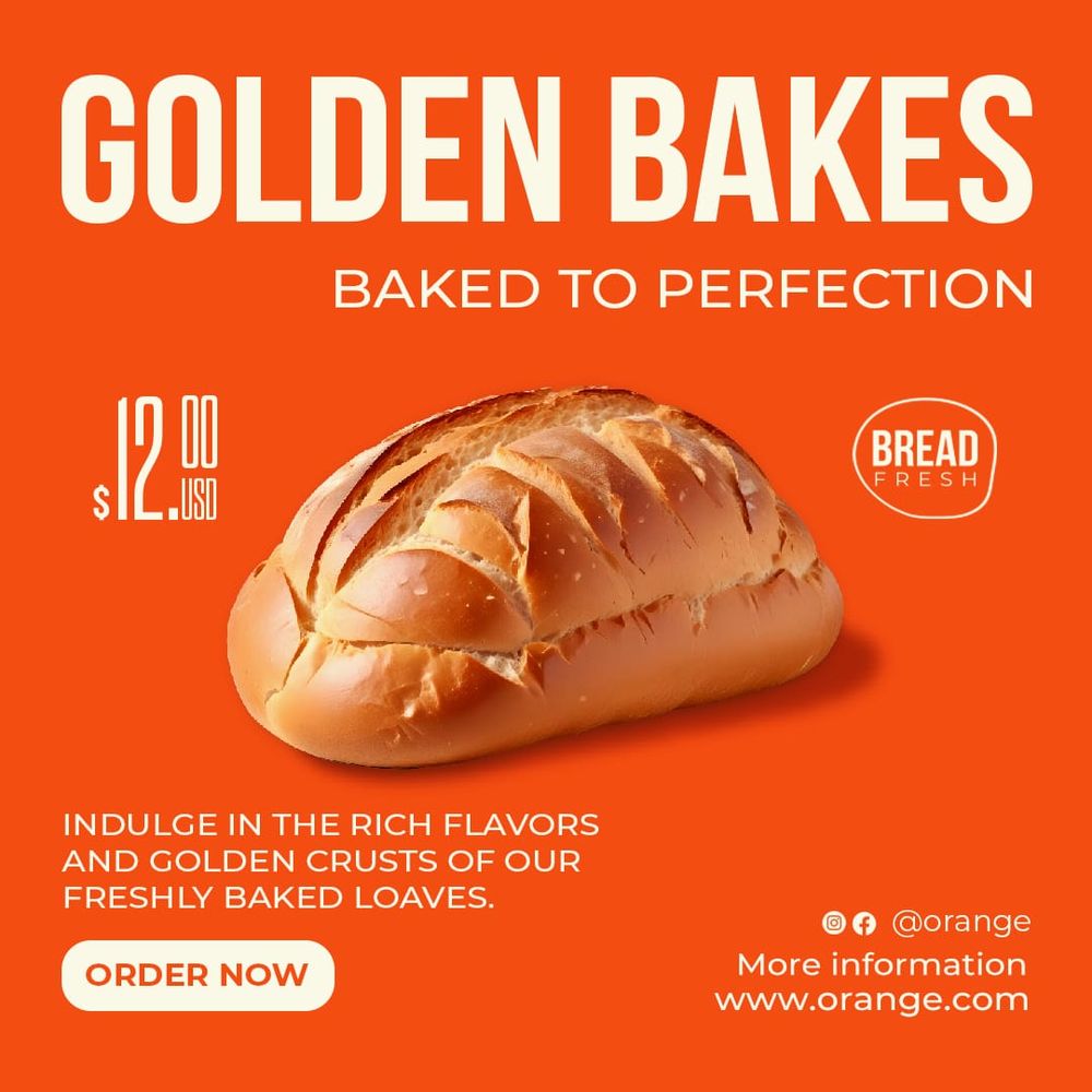 Golden Bakes Orange Instagram Post