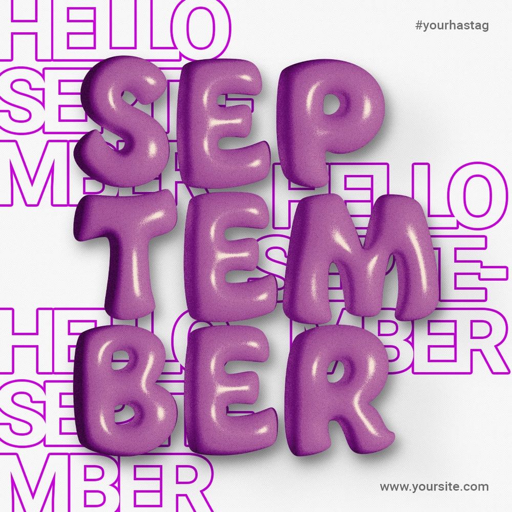 Hello September Instagram Post Template