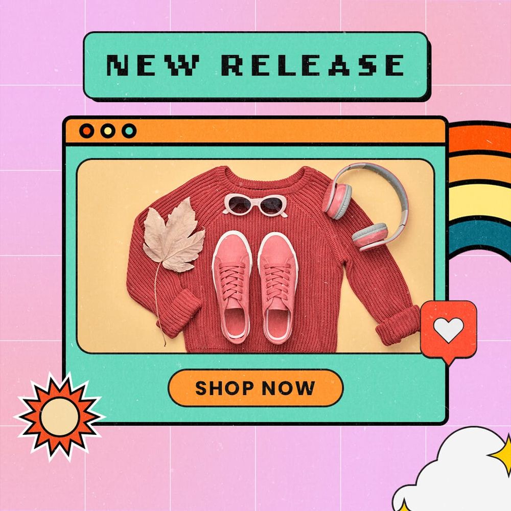 New Release Gradient Retro Instagram Post