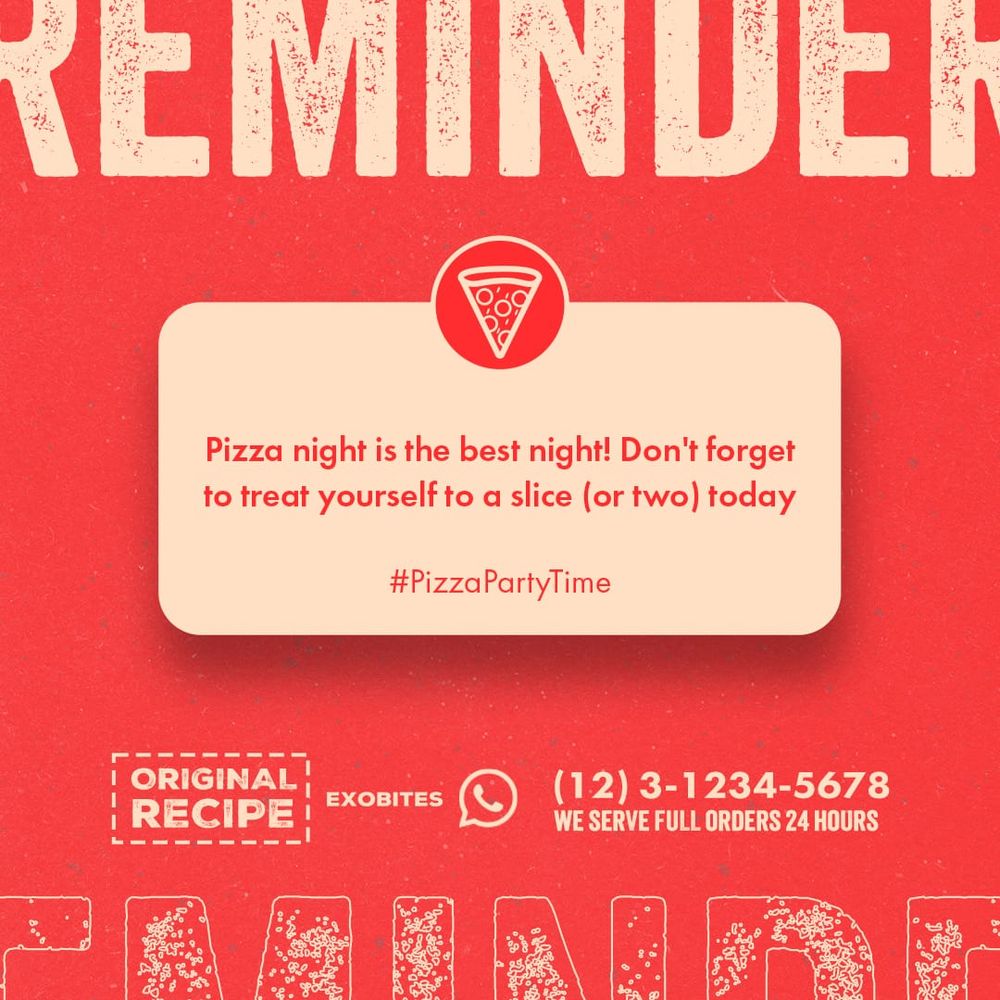 Reminder Pizza Party Exobites Instagram Post