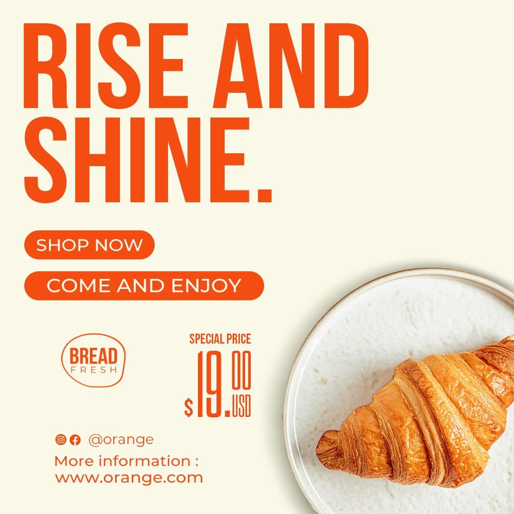 Rise And Shine Orange Instagram Post