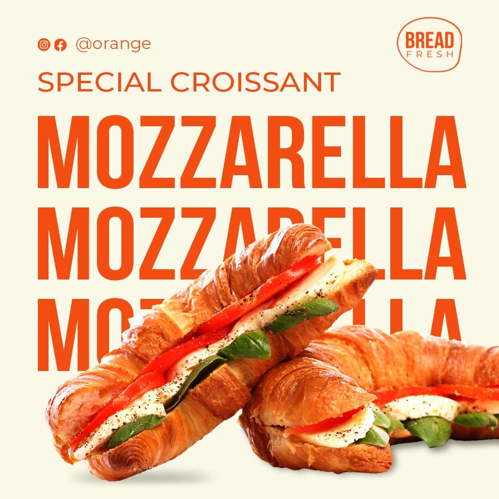 Special Croissant Mozzarella Orange Instagram Post