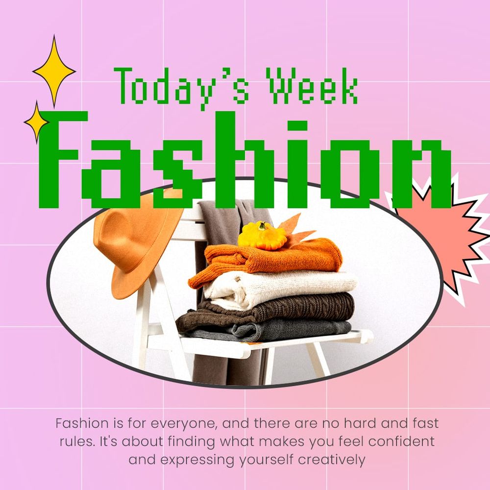 Today's Week Fashion Gradient Retro Instagram Post