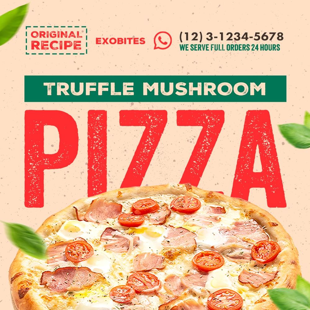 Truffle Mushroom Pizza Exobites Instagram Post