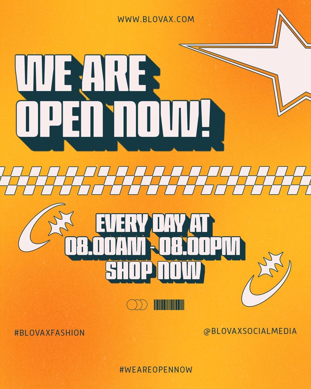 We Are Open Now Blovax Instagram Post