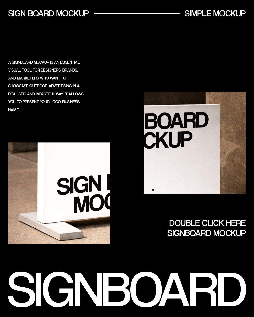 Street Standing Signboard Display Mockup