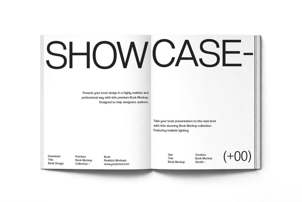 Minimal Magazine Book Spread Mockup
