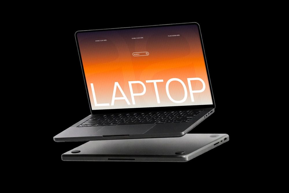 Minimal Floating Laptop Mockup