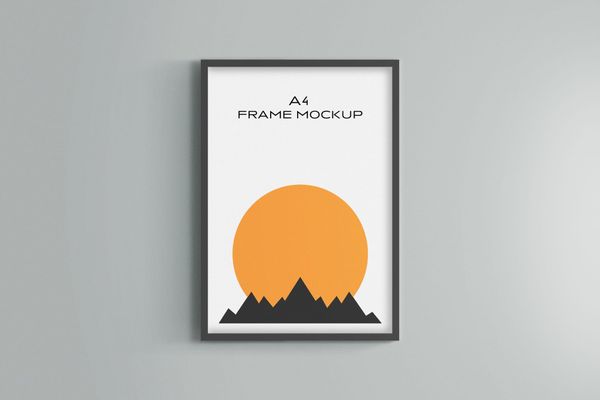 Sun Framed A4 Poster Mockup
