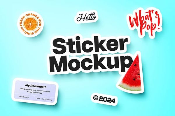 Custom Bold Stickers Mockup