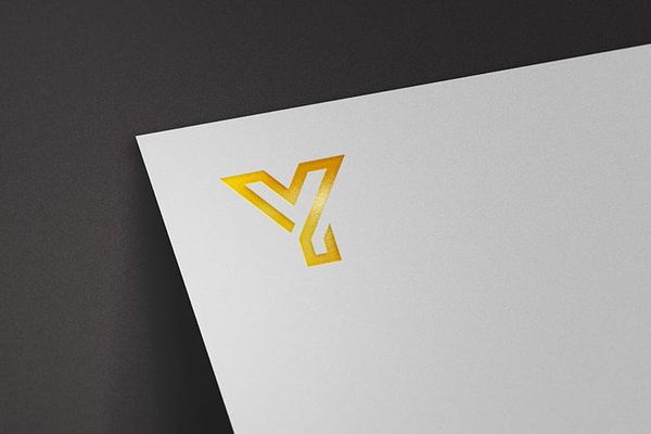 Debossed Gold Logo Mockup on Black Background
