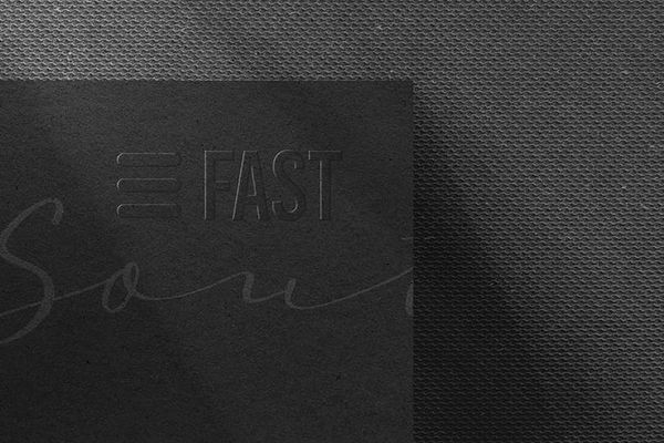 Fast Black Paper Textures Logo Mockup