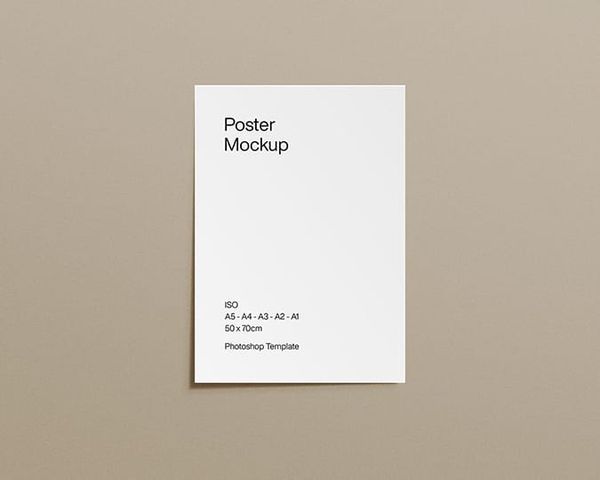 ISO Poster Mockup with Left Shadow