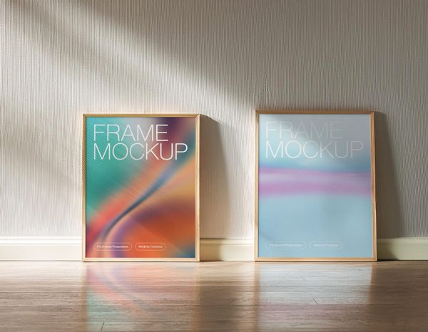 Interior Frame Art Mockup on Wall Background