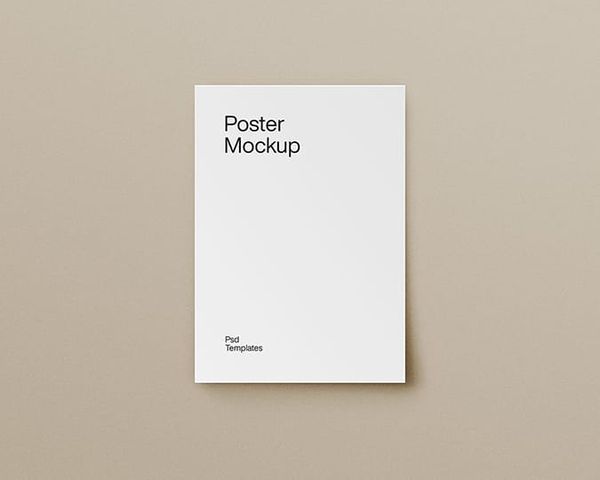 Minimal ISO Poster Mockup with Khaki Color