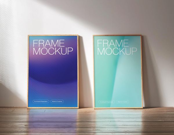 Realistic Two Frame Art Mockup