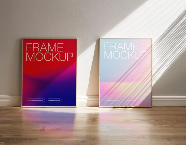 Realistic Frame Art Mockup with Shadow