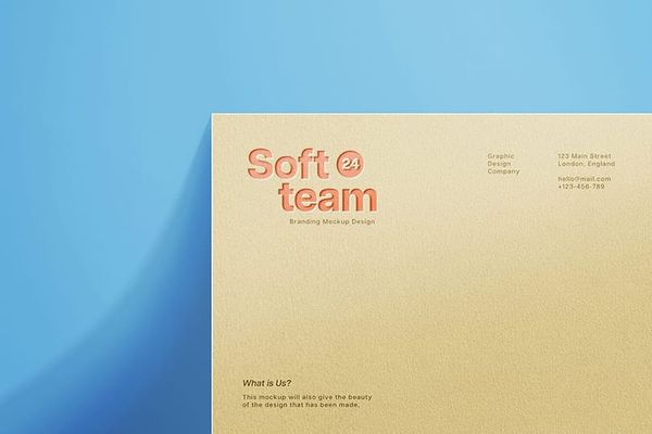 Soft Team Branding Paper Logo Mockup with Soft Color