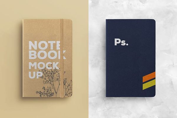 Two Note Book Mockup with Different Concept