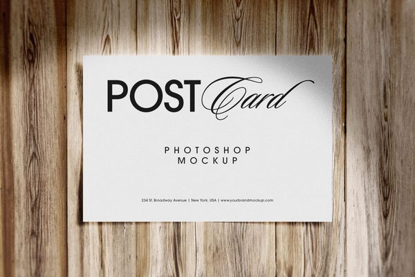 Business Card Mockup on Wood